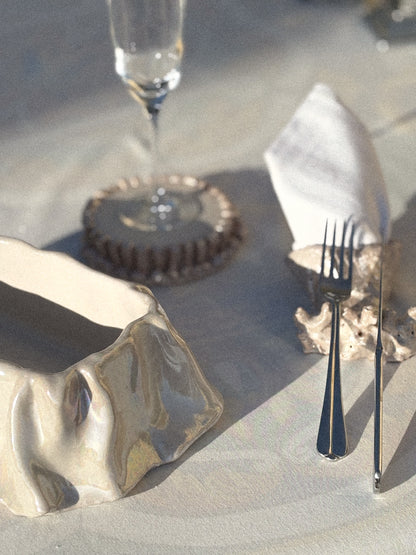 Ventotene Cutlery and Napkin holder in Pearl